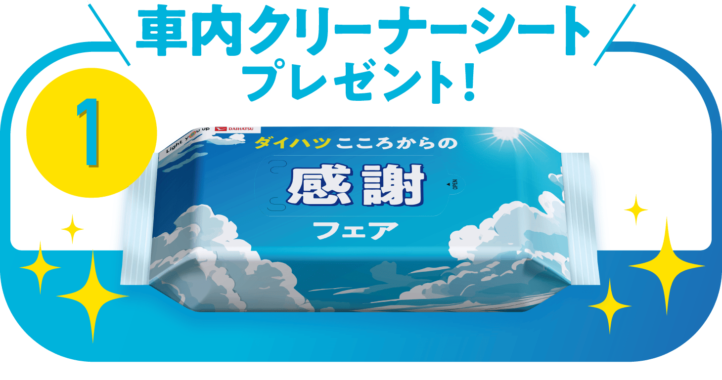 車内クリーナーシートプレゼント！（大判サイズ30枚入り）